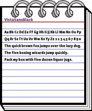 VistaSansBlack Regular animated font preview
