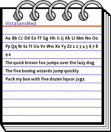 VistaSansMed Regular animated font preview