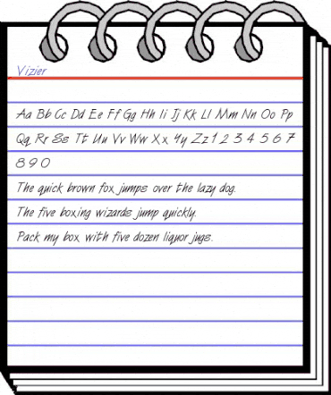 Vizier Regular animated font preview