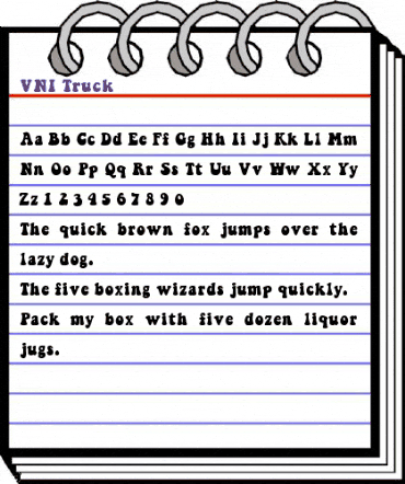 VNItruck Regular animated font preview