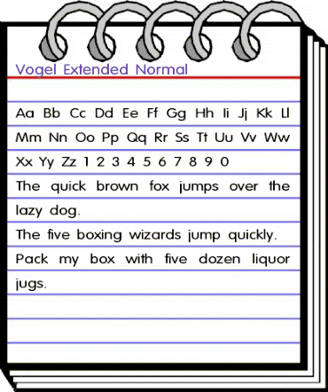Vogel-Extended Normal animated font preview