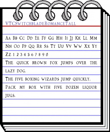 VTCSwitchbladeRomance Tall animated font preview