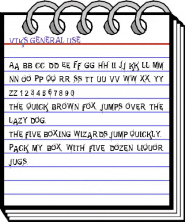 VTKS GENERAL USE Regular animated font preview