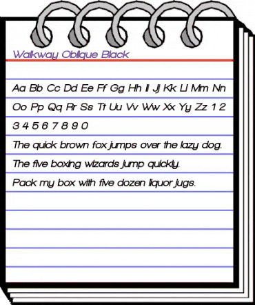 Walkway Oblique Black Regular animated font preview