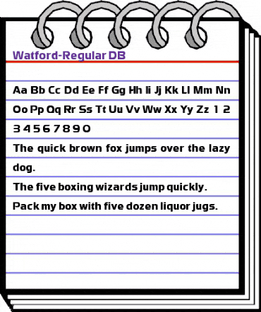 Watford DB Regular animated font preview