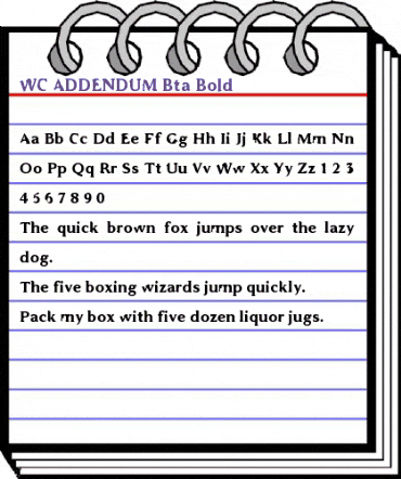 WC ADDENDUM Bta Bold Regular animated font preview