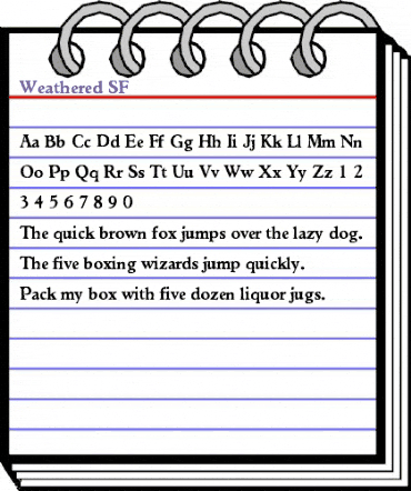 Weathered SF Regular animated font preview