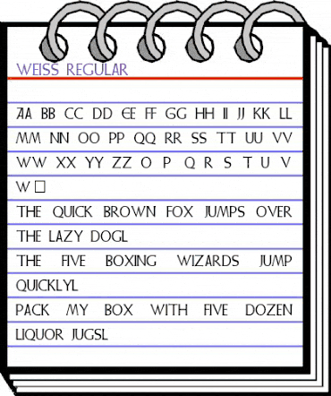 Weiss Regular animated font preview