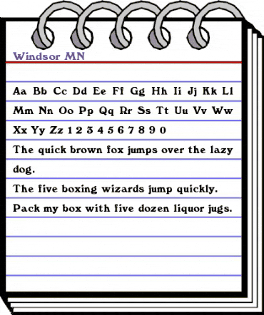 Windsor MN Regular animated font preview