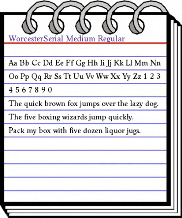 WorcesterSerial-Medium Regular animated font preview