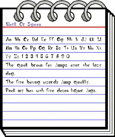 Work Or Spoon Regular animated font preview