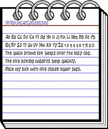 WrinklecutCondensed Regular animated font preview