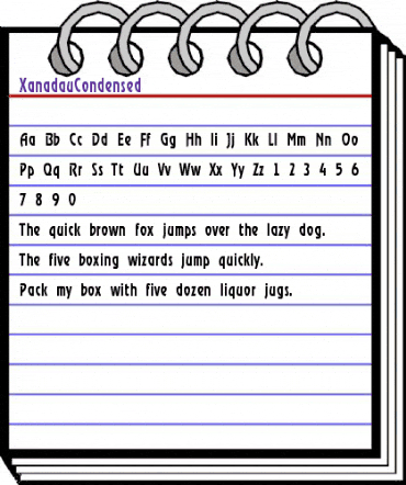XanadauCondensed Regular animated font preview