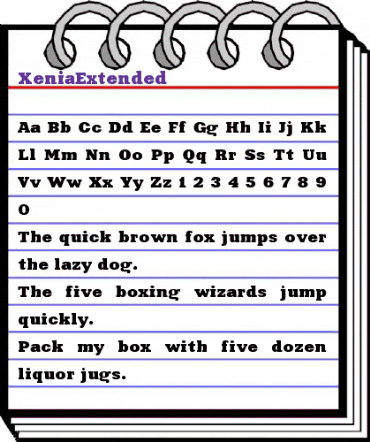 XeniaExtended Regular animated font preview