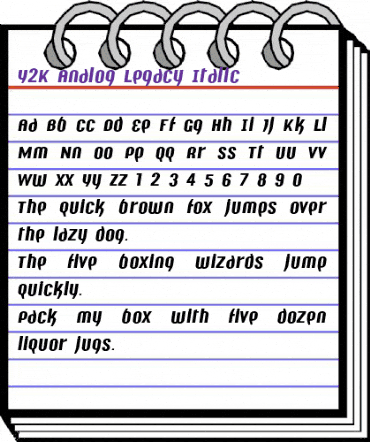 Y2K Analog Legacy Italic animated font preview