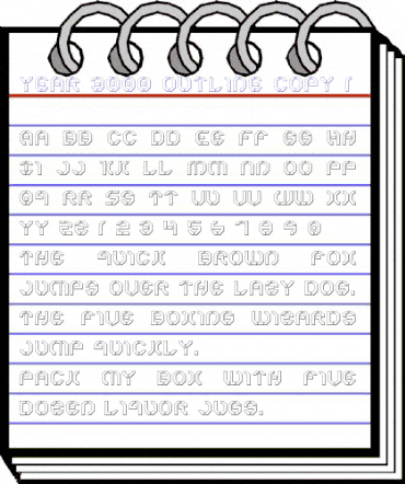 Year 3000 Outline Outline animated font preview