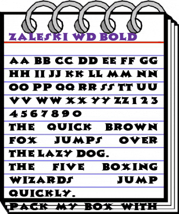 Zaleski Wd bold Bold animated font preview