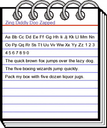 Zing Diddly Doo Zapped Regular animated font preview