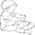 Baby with Bear Clip Art