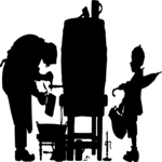 Silhouettes, Man Brewing Clip Art