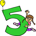 Kids 5th Birthday - Girl Clip Art