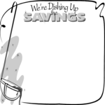 We're Dishing Up Savings 2 Clip Art