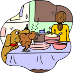 Dog Eating Dinner