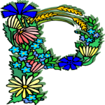 Flowery P 2 Clip Art