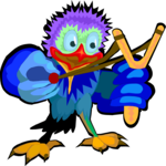 Bird & Slingshot Clip Art