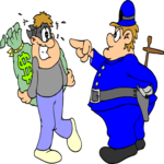 Police Officer & Burglar Clip Art