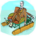 Man in Paddleboat Clip Art