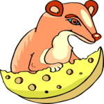 Kinkajoue Eating Cheese Clip Art