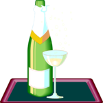 Champagne & Glass 2 Clip Art