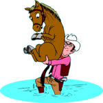 Cowboy Carrying Horse