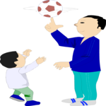 Father & Basketball Clip Art