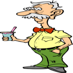Old Man with Drink Clip Art