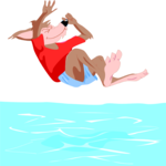 Wolf Jumping in Water