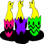 Chicks in Eggs Clip Art