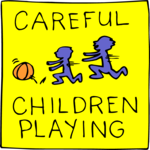 Careful Children Playing Clip Art