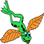 Frog with Wings Clip Art