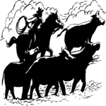 Cattle Round Up Clip Art