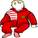 Child in Jumpsuit 2 Clip Art