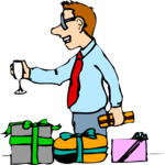 Man with Gifts Clip Art