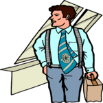 Businessman & Briefcase 6 Clip Art