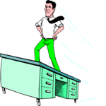 Flying Desk 5 Clip Art