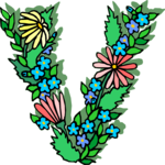 Flowery V 2 Clip Art