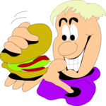 Examining a Hamburger Clip Art