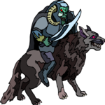 Warrior Knight on Wolf Clip Art