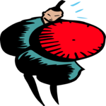 Carrying Red Umbrella