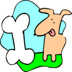 Dog with Bone 15 Clip Art